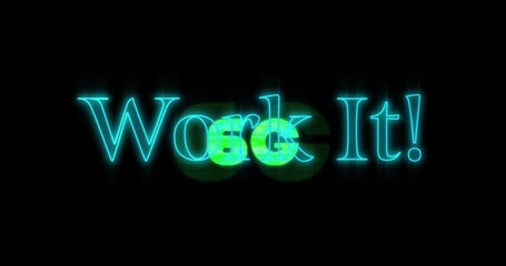 Animation of work it text over 6g text - Powered by Adobe