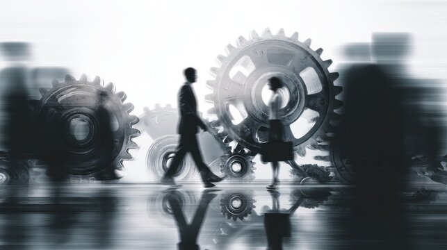 Business teamwork gears