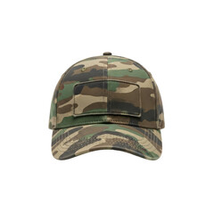 Fototapeta premium Camouflage ball cap with patch