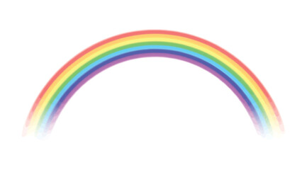 Obraz premium Minimal rainbow arc vector illustration on white background, smooth colorful gradient spectrum curve, simple decorative arch symbol for pride, hope, weather, children design, posters, banners, and bra