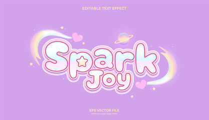 decorative spark rainbow editable text effect design