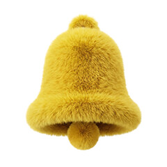 Yellow Fuzzy Bell with Pom-Pom Transparent Background PNG