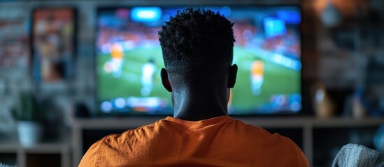 Man watching soccer game