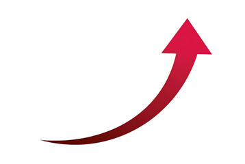 A red upward trending arrow on a black background symbolizing growth and progress