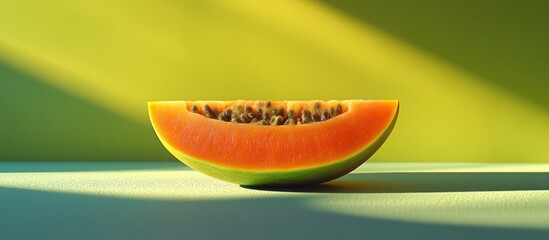 Papaya slice in studio light