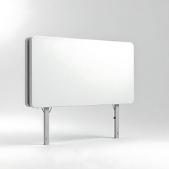 Obraz premium Modern Freestanding White Display Board with Metal Support Legs
