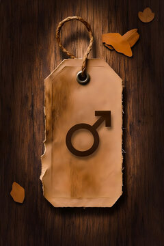 Male symbol on tag