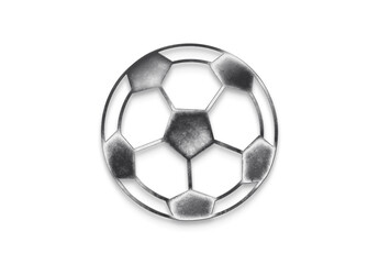 Chrome metal 3D logo effect Mockup of Football.	

