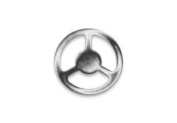 Chrome metal 3D logo effect Mockup of Steering Wheel.	
