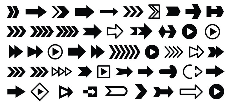black arrow icon set arrow cursor arrow vector icon modern simple arrows vector illustration, a top ranked collection featuring clean minimalist direction symbols for design, websites, apps,
