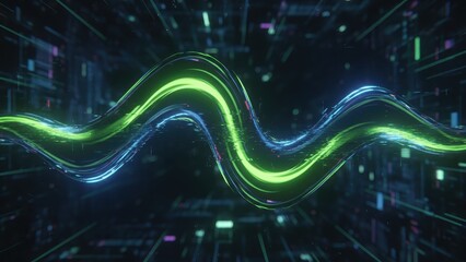 Futuristic Neon Liquid Flow in Cyberpunk Style. Ai generation