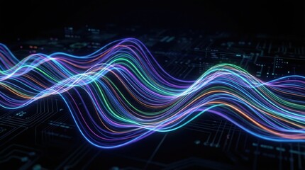Colorful Digital Wave Spectrum. Ai generation