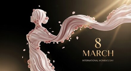 Romantic 8 March International Women&rsquo;s Day 3D Illustration
