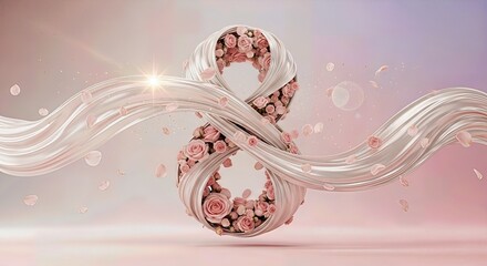Romantic 8 March International Women&rsquo;s Day 3D Illustration