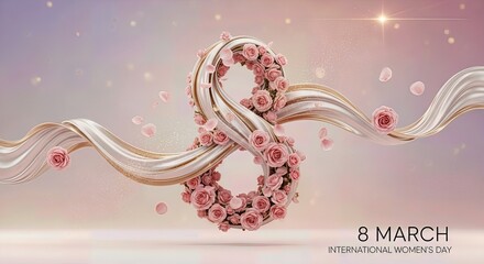 Romantic 8 March International Women&rsquo;s Day 3D Illustration