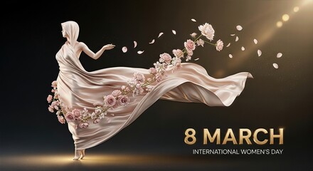 Romantic 8 March International Women&rsquo;s Day 3D Illustration