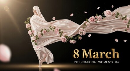Romantic 8 March International Women&rsquo;s Day 3D Illustration