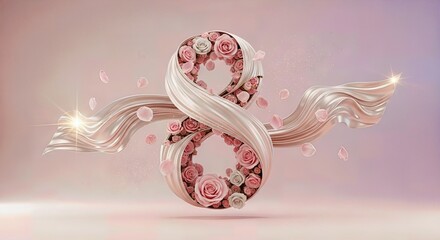Romantic 8 March International Women&rsquo;s Day 3D Illustration