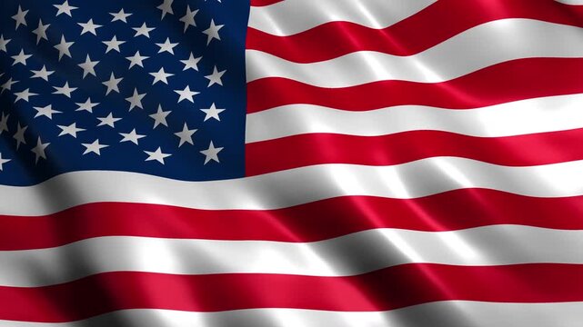 waving usa national flag animation loop