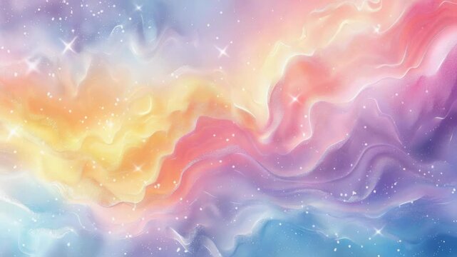 Stunning celestial art piece showcasing a colorful nebula with cosmic patterns and stars in the distance.