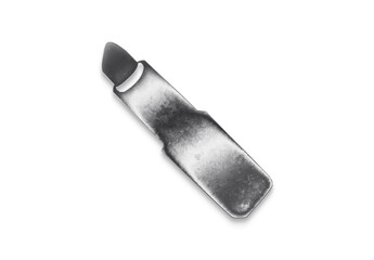 Chrome metal 3D logo effect Mockup of Lipstick.	
