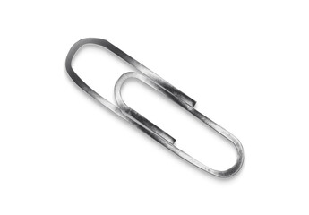 Chrome metal 3D logo effect Mockup of Paperclip.	
