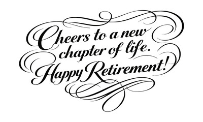 Happy Retirement calligraphy for retirement celebration, artistic vector design.

