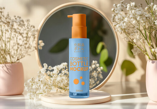 Glass Cosmetic Bottle Mockup