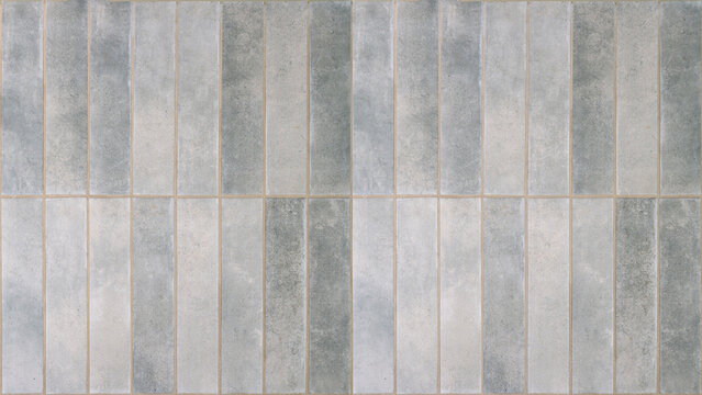 Gray grey concrete cement texture of modern vintage retro wall tile, porcelain stoneware, tile slips - Tiles background, seamless pattern, vertical