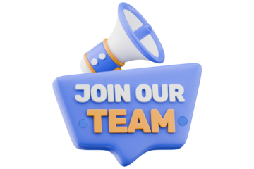 3D Join Our Team Recruitment Banner with Megaphone