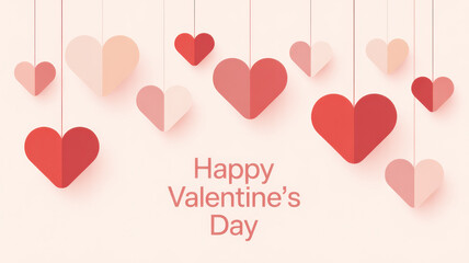 Valentine&rsquo;s Day graphic illustration of floating paper hearts