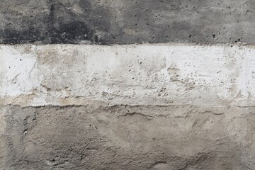 Fototapeta premium Textured abstract of layered concrete surfaces with a white band. Shows various shades and textures