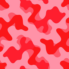 Vibrant pink and red abstract camouflage pattern. © pyoo