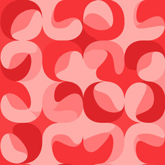 Vibrant red and pink abstract shapes pattern.