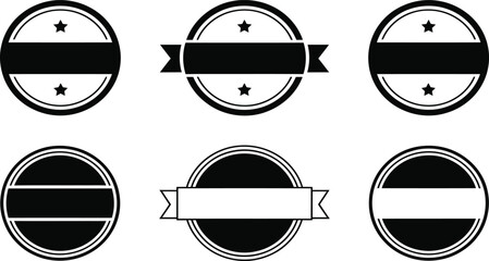 Collection of blank circular badges and stamps provides versatile graphic resources for.