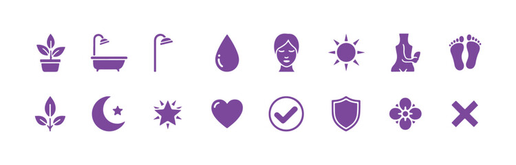 Obraz premium A set of skincare icons, isolated on a white background.