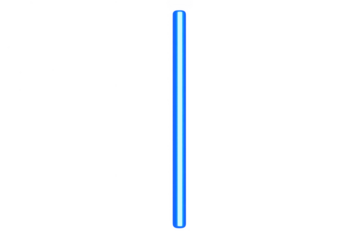 Glowing blue sci-fi laser beam or light blade on transparent background representing power and energy