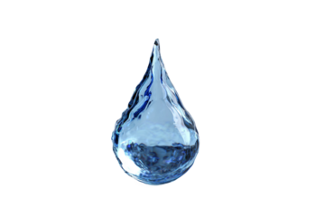 blue water drop symbol icon isolated on transparent background