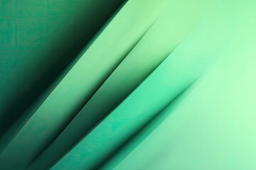 Diagonal, layered geometric abstract, gradients of teal and jade hues with subtle texture