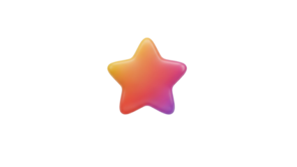A colorful star icon with gradient colors is centered on a plain background from a straightforward viewpoint