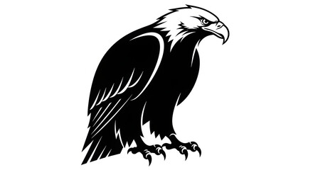 Obraz premium Eagle Silhouette Vector Art Illustration - Generative AI.