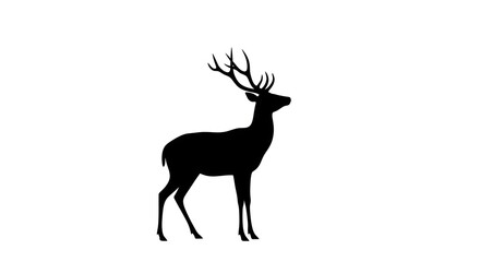 Obraz premium Elegant Deer Silhouette Vector Illustration - Generative AI.