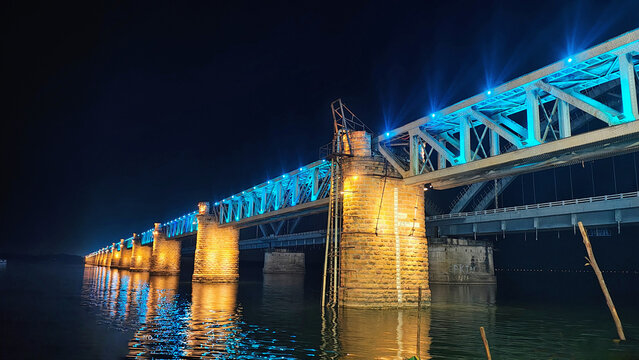 Godavari bridge at night