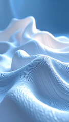 Smooth, flowing white sculptural forms with fine textured ridges glide over a warm background wallpaper