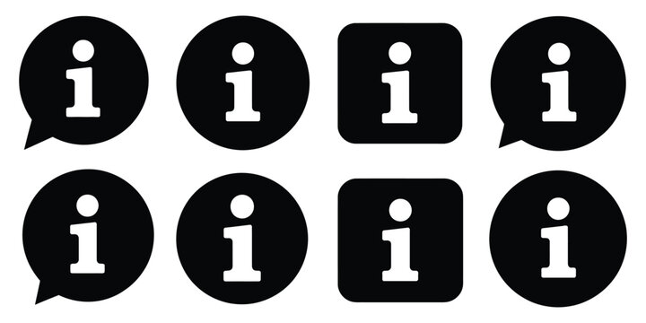 information icon set info button info symbol flat style information icon collection info icons info point icon black help logo info simple set vector icon, a high ranked illustration collection ideal 