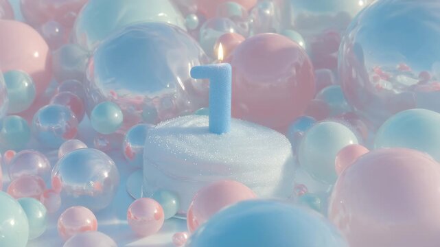 burning candle in the dark, green matcha croissant bread, pink icing, cake
