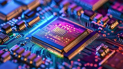 Circuit board close up digital technology