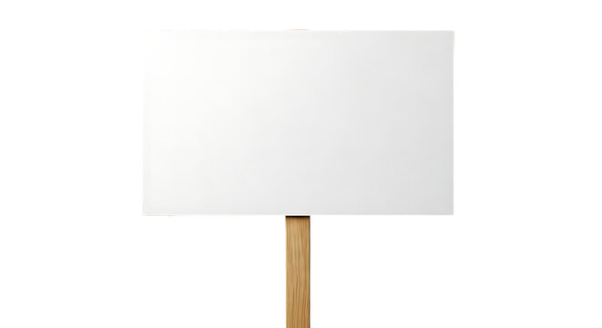 Blank protest board with wooden stick up