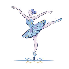 female ballet dancer attraction with white background.