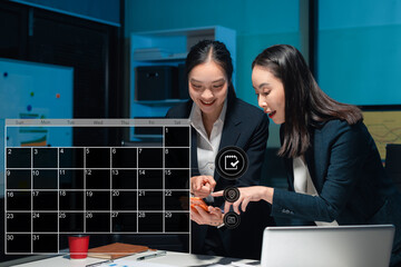 Calendar and agenda scheduling concept.